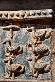 Old Bagan Myanmar. The Mingala Zedi. Well-preserved glazed Jataka plaques. 